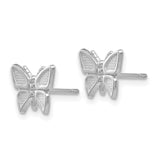 14k White Gold Butterfly Earrings-WBC-K1409