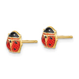 14k Enameled Ladybug Earrings-WBC-K262