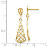 14K Diamond-Cut Inverted Fan Dangle Post Earring-WBC-K4359