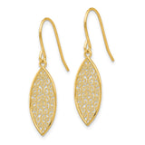 14k Fancy Filigree Teardrop Dangle Earrings-WBC-K4365