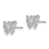 14K White Gold Butterfly Post Earrings-WBC-K4418W