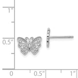 14K White Gold Butterfly Post Earrings-WBC-K4418W