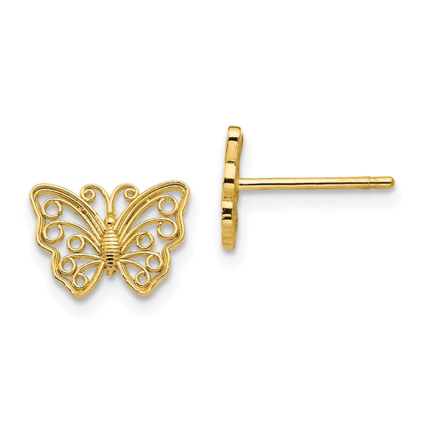 14K Butterfly Post Earrings-WBC-K4418