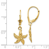 14K Starfish Leverback Earrings-WBC-K4426