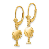 14K Palm Tree Leverback Earrings-WBC-K4487