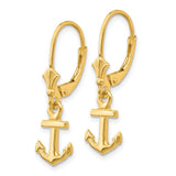 14K Mini Anchor Leverback Earrings-WBC-K4503