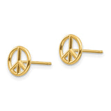 14K Polished Peace Symbol Post Earrings-WBC-K4516