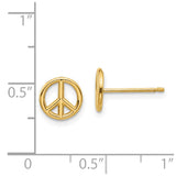 14K Polished Peace Symbol Post Earrings-WBC-K4516