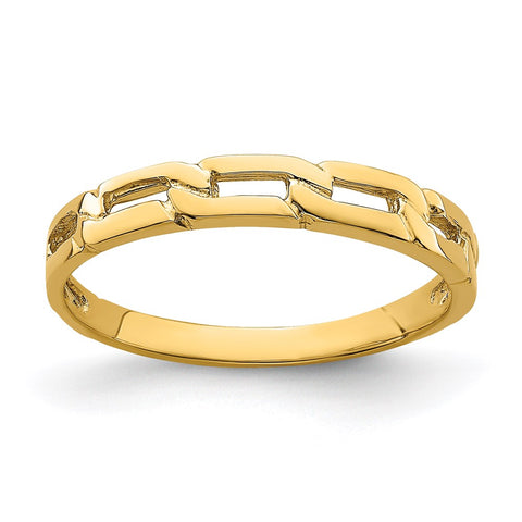 14K Five Chain Link Band Ring-K4591-WBC