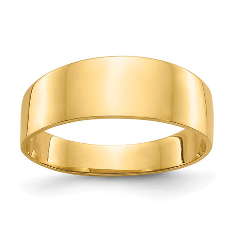 14K 8mm Flat-top Tapered Cigar Band Ring-K4629-WBC