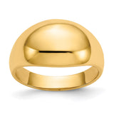 14K 10mm Domed-top Tapered Cigar Band Ring-K4630-WBC