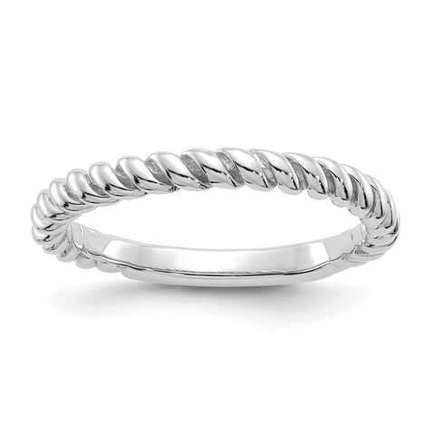 14k White Gold Polished Twisted Band-K590-WBC