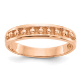 14k Rose Gold Polished Beaded Band-K592-WBC