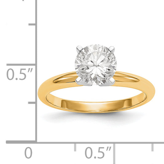 14k Two-Tone 1ct. Lightweight 4-Prong Solitaire Ring Mounting / WBCKS1-1