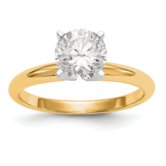 14k Two-Tone 1ct. Lightweight 4-Prong Solitaire Ring Mounting / WBCKS1-1