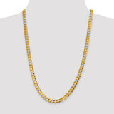 14k 7.2mm Lightweight Flat Cuban Chain-WBC-LCB180-20