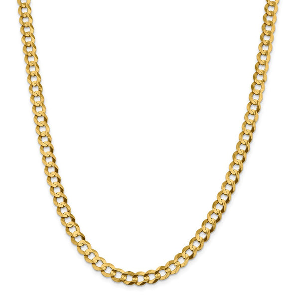 14k 7.2mm Lightweight Flat Cuban Chain-WBC-LCB180-24