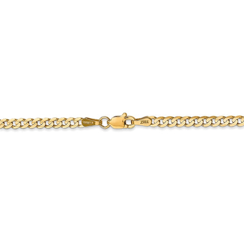 14k 3mm Open Concave Curb Chain-WBC-LCR080-18