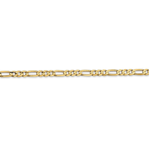 14k 3mm Concave Open Figaro Chain-WBC-LFG080-20