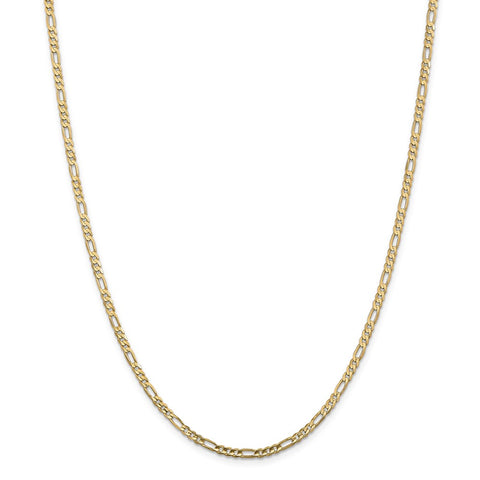 14k 3mm Concave Open Figaro Chain-WBC-LFG080-18