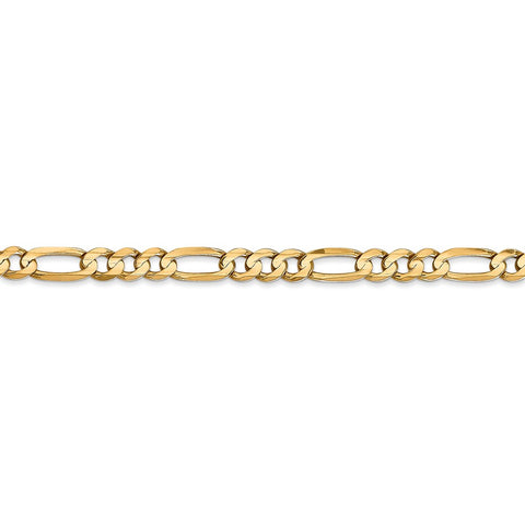 14k 4.5mm Concave Open Figaro Chain-WBC-LFG120-30