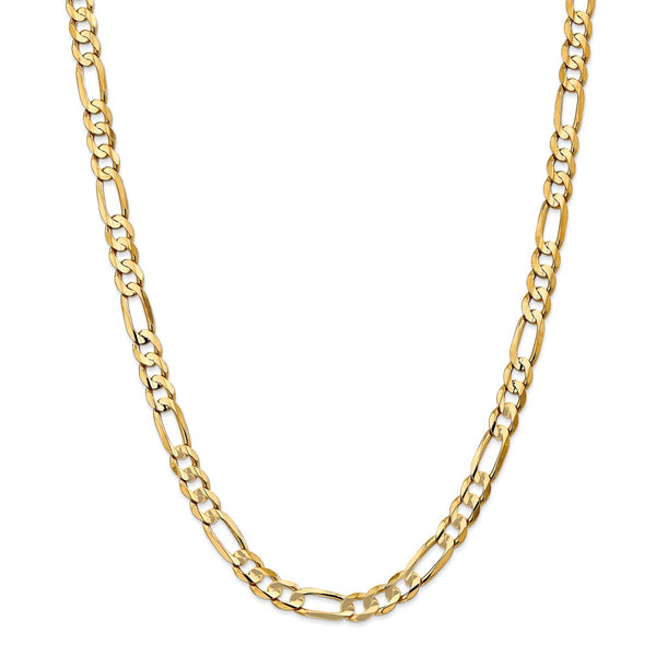 14k 6.75mm Concave Open Figaro Chain-WBC-LFG180-22