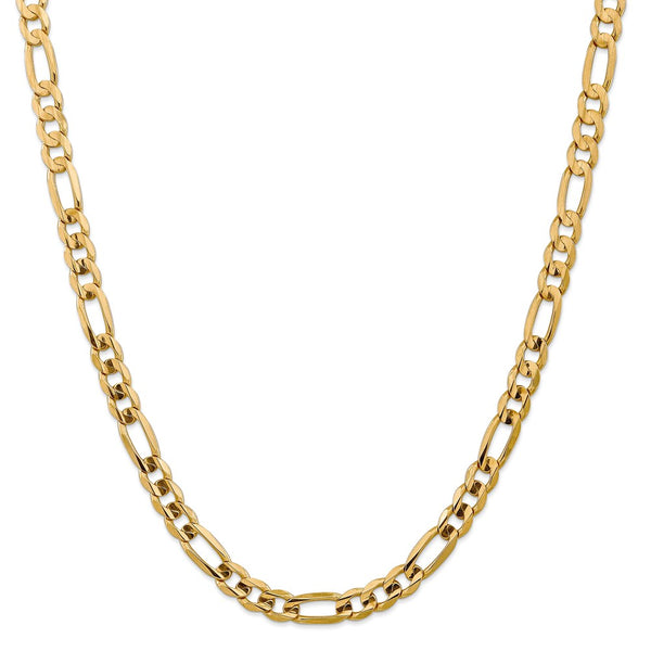 14k 7.5mm Concave Open Figaro Chain-WBC-LFG200-20