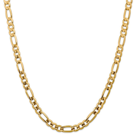 14k 7.5mm Concave Open Figaro Chain-WBC-LFG200-22