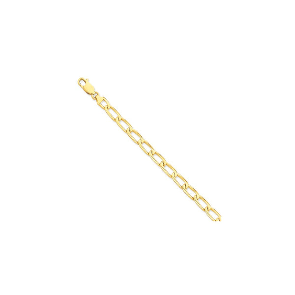 14K 6.5mm Hand-Polished Open Link Bracelet-WBC-LK114-9