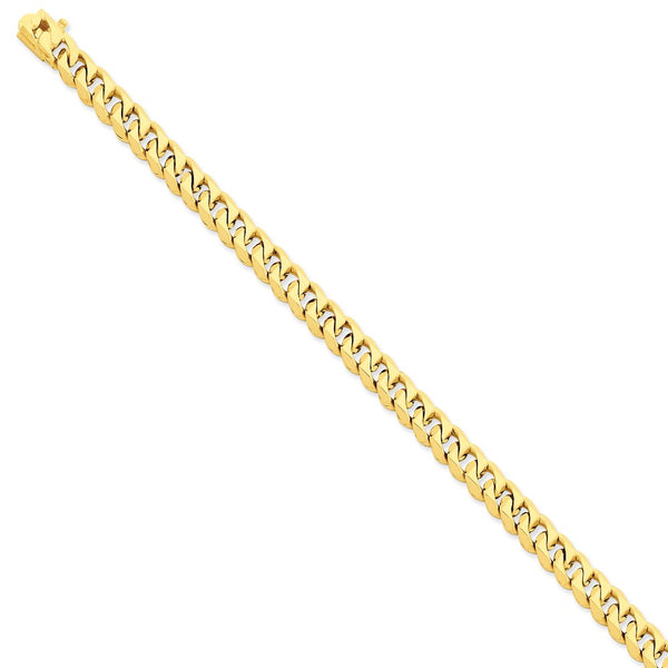 14k 7mm Hand-polished Traditional Link Bracelet-WBC-LK117-9