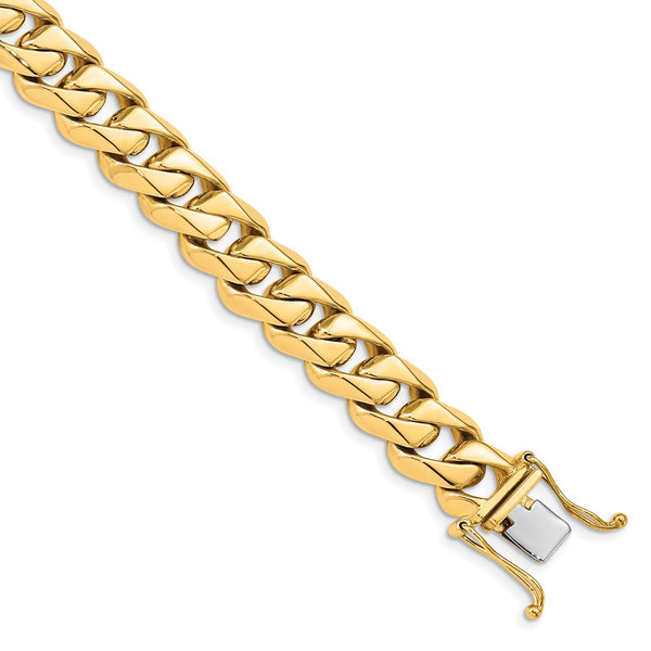 14k 11mm Hand-polished Traditional Link Bracelet-WBC-LK120-8