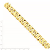 14k 15mm Hand-Polished Traditional Link Bracelet-WBC-LK122-9