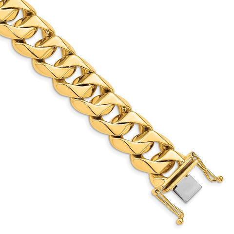 14k 15mm Hand-polished Traditional Link Bracelet-WBC-LK122-8