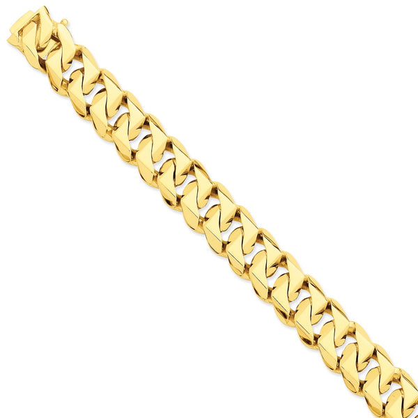 14k 15mm Hand-Polished Traditional Link Bracelet-WBC-LK122-9