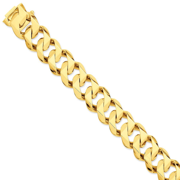 14k 19mm Hand-polished Traditional Link Bracelet-WBC-LK123-9