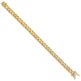 14k 8.3mm Hand-polished Rounded Curb Link Bracelet-WBC-LK125-8