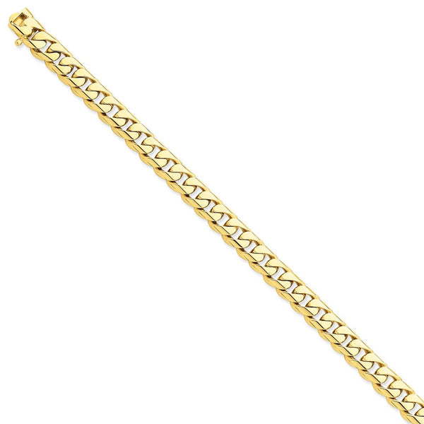 14k 8.3mm Hand-polished Rounded Curb Link Bracelet-WBC-LK125-9