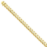 14k 9.6mm Hand-polished Rounded Curb Link Bracelet-WBC-LK126-9