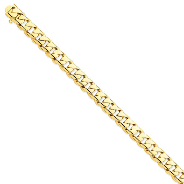 14k 9.6mm Hand-polished Rounded Curb Link Bracelet-WBC-LK126-9