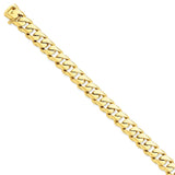 14k 10.8mm Hand-polished Rounded Curb Link Bracelet-WBC-LK127-9