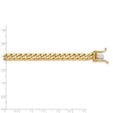 14k 6.8mm Hand-polished Flat Beveled Curb Link Bracelet-WBC-LK131-9