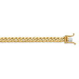 14k 6.8mm Hand-polished Flat Beveled Curb Link Bracelet-WBC-LK131-9