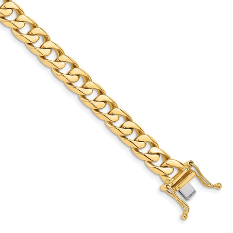 14k 7.5mm Hand-polished Flat Beveled Curb Chain-WBC-LK132-8