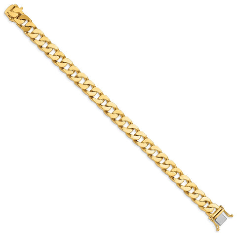 14K 10mm Hand-polished Fancy Link Bracelet-WBC-LK138-8