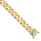 14K 10mm Hand-polished Fancy Link Bracelet-WBC-LK138-8