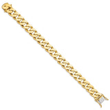 14K 11.6mm Hand-polished Fancy Link Bracelet-WBC-LK139-8