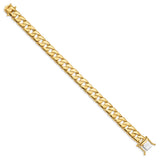 14k 10.2mm Hand-polished Fancy Link Bracelet-WBC-LK141-8