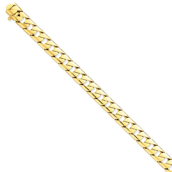 14k 10.2mm Hand-Polished Fancy Link Bracelet-WBC-LK141-9