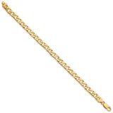 14K 6.5mm Hand-polished Fancy Link Bracelet-WBC-LK147-9