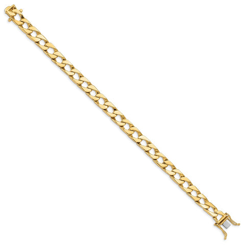 14K 7.9mm Hand-polished Fancy Link Bracelet-WBC-LK148-8